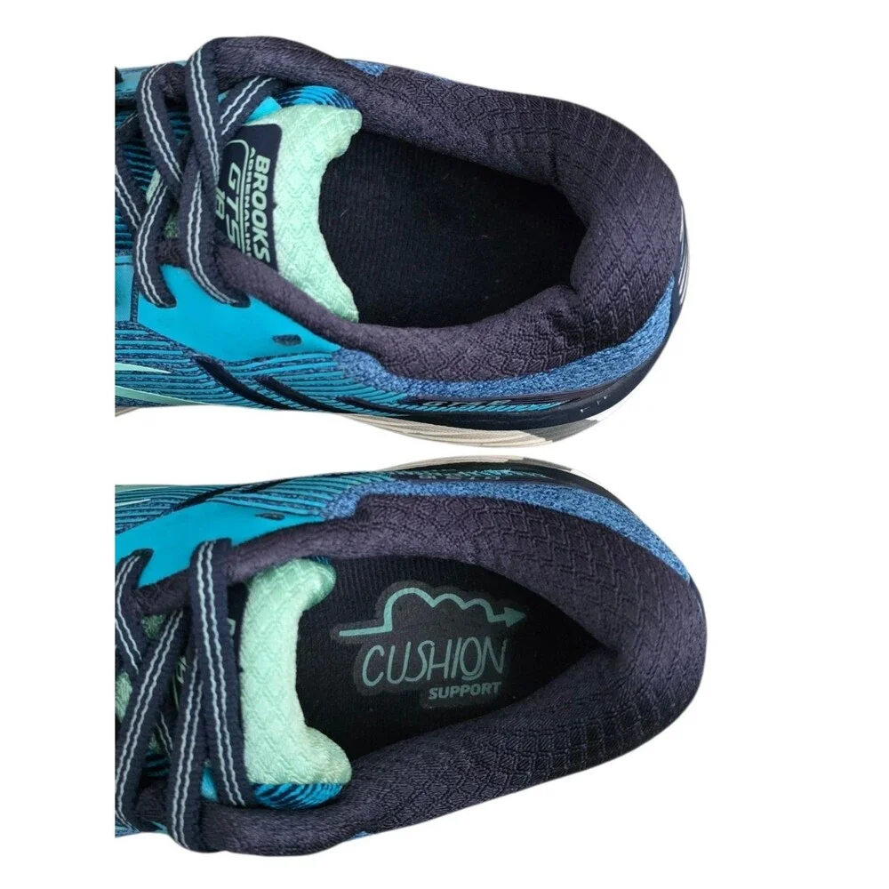 Brooks Adrenaline GTS 18 Sneakers Womens Size 9.5 Wide Teal Blue Running Shoes